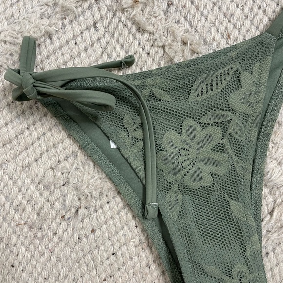 aerie Other - Aerie Olive Lace String Bikini Bottom xs New With Tag